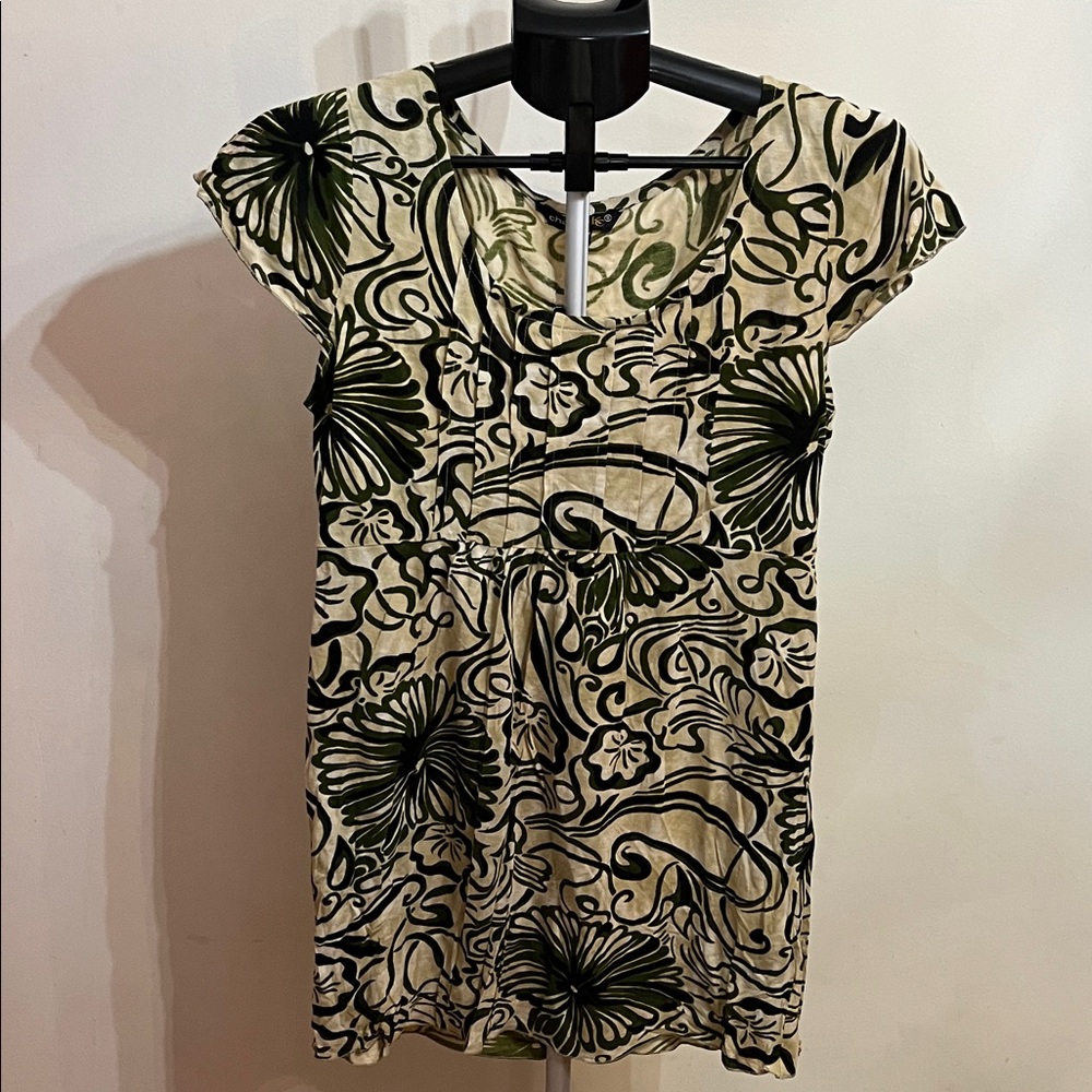 NWT Chaudry Kc Floral Print Short Sleeve Mini Dress